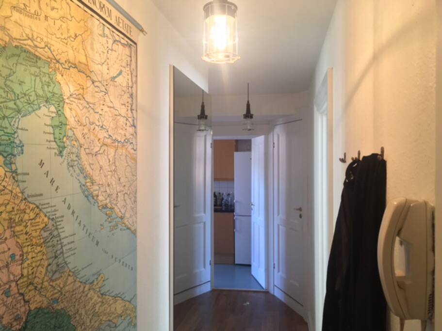 Hallway. Map of Italy