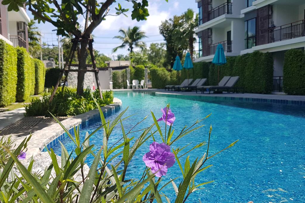swimmingpool outside the apartment