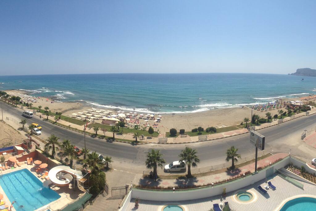 Right on the beach