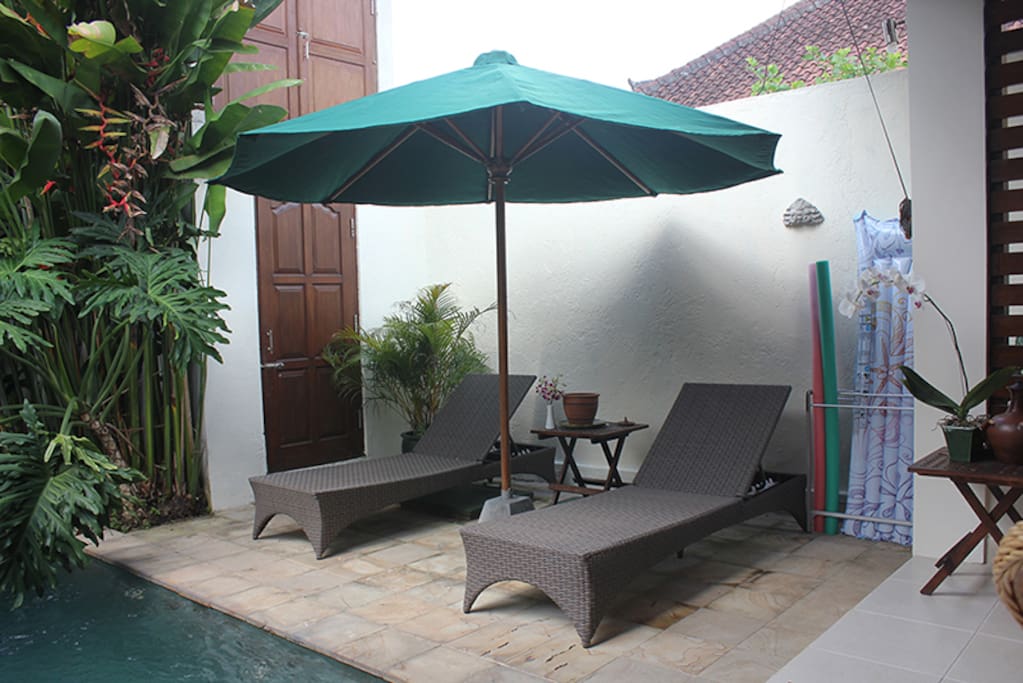The sunbeds are a great place to relax.
