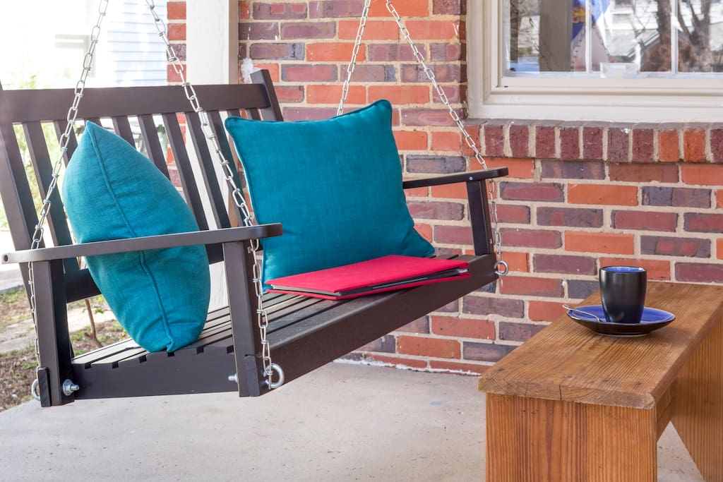 Relax on the front porch swing with a drink.