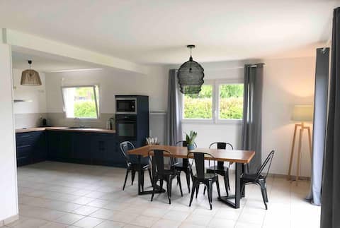 single-story house with garden