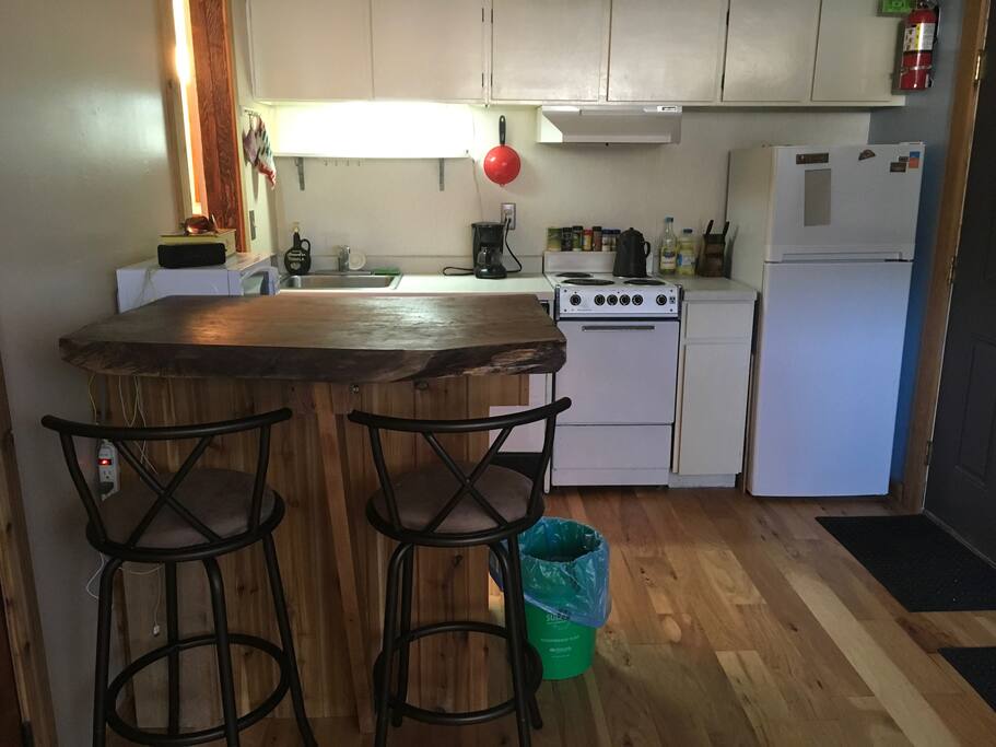 Fully stocked kitchen with everything you need to dine at home.