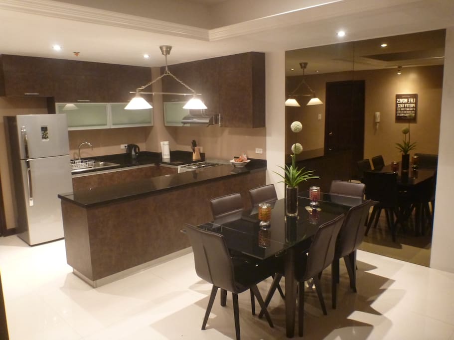Sophisticated dining area,