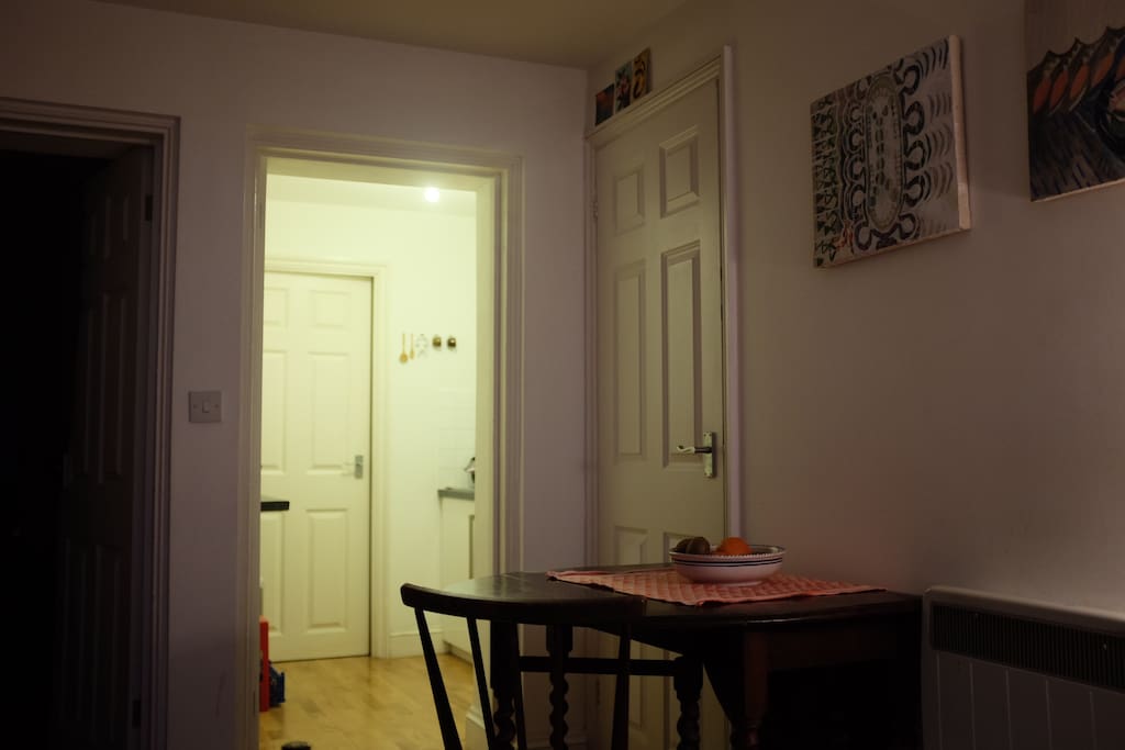 space to eat at the table and a kitchenette