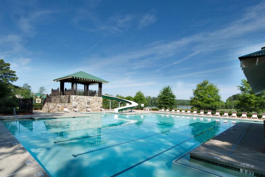 Community Swimming pool with slide