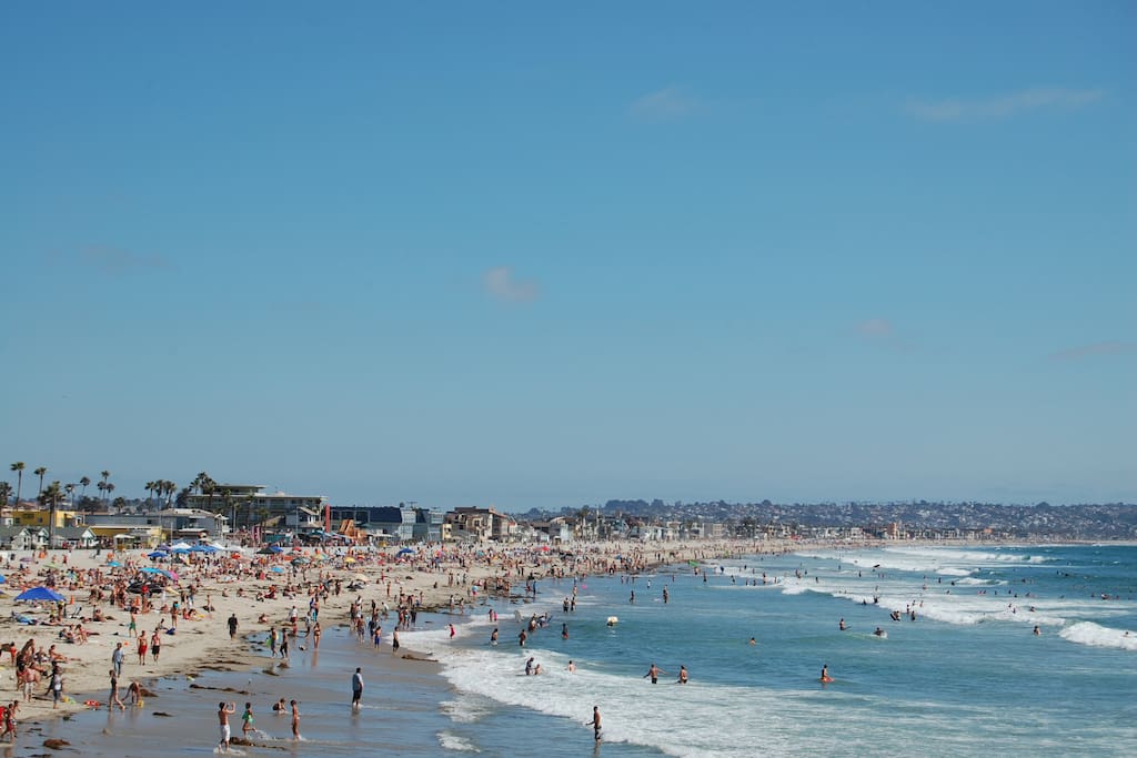 Pacific beach surfing