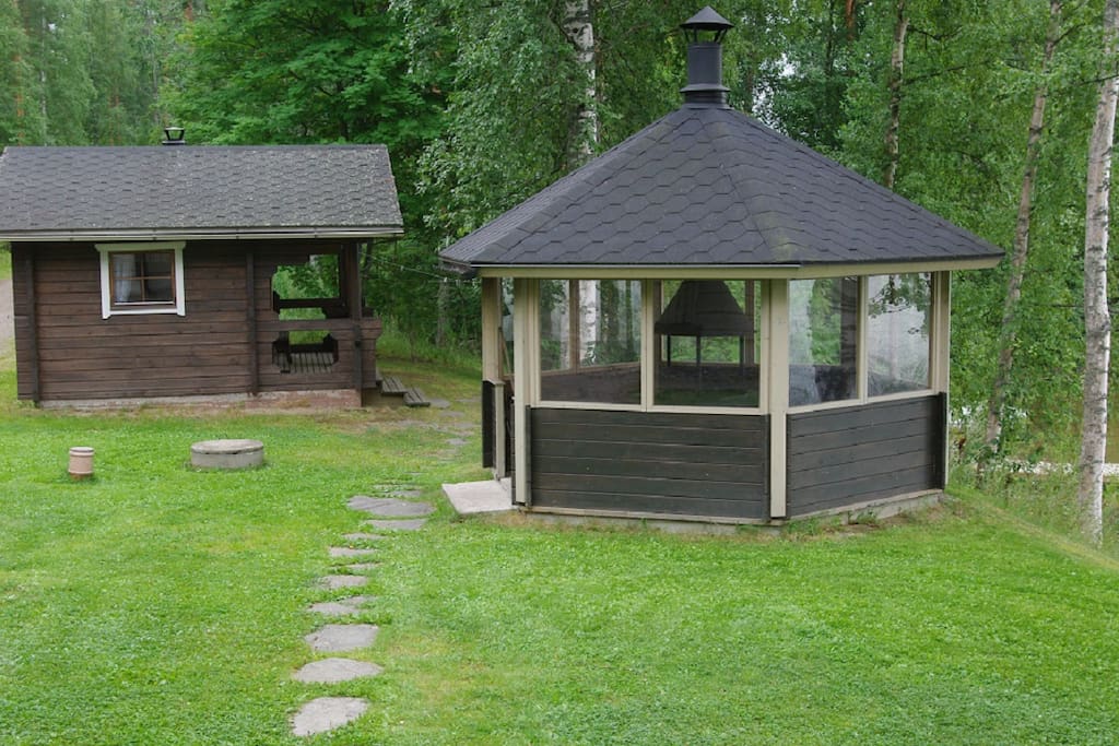 A BBQ house and a summer sauna
