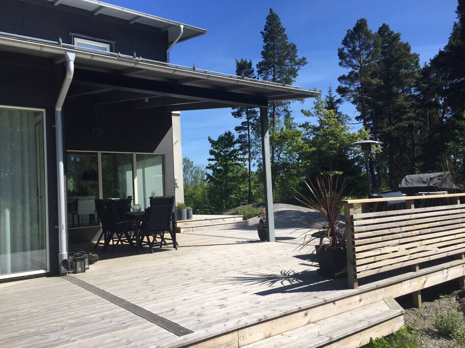 View of outdoor dining area