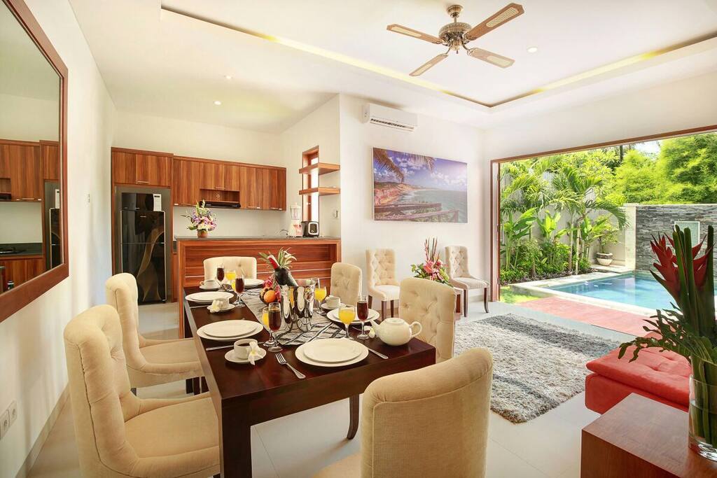 dining table with 6-8 dining chairs
