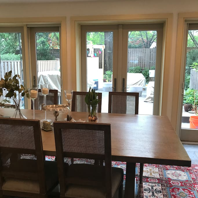 Dining room and back yard