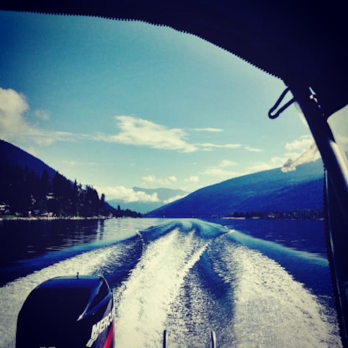 The boat ride to the retreat.