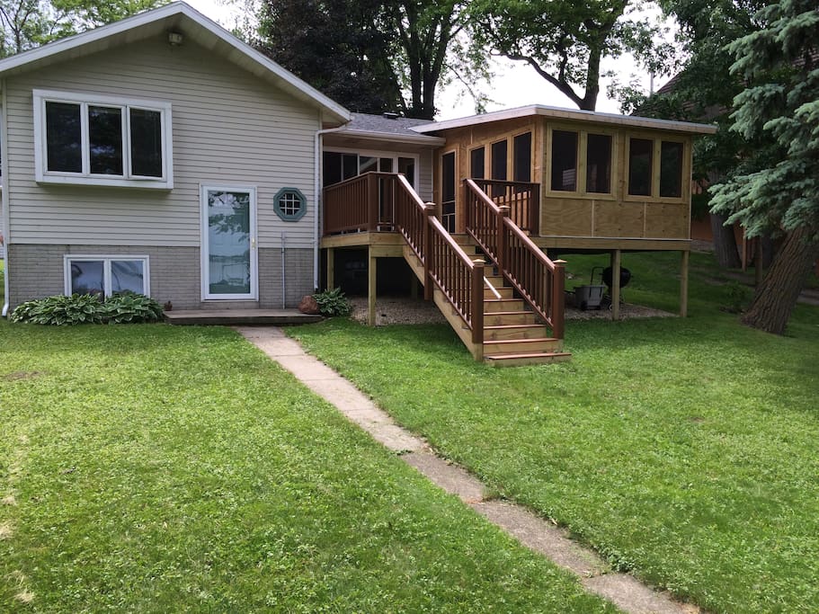 Newly added deck and porch