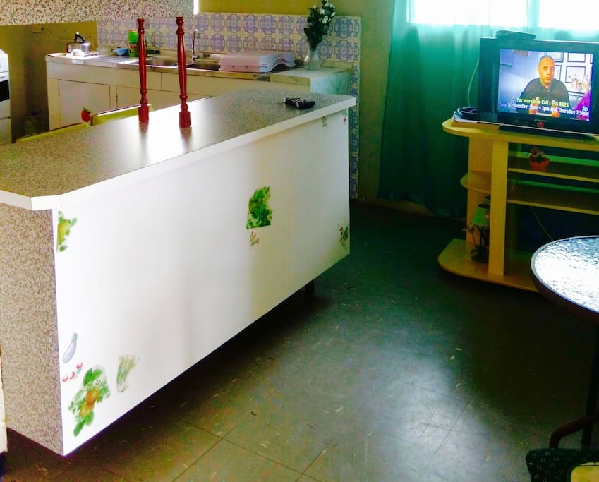 Great sight lines from kitchen to living area