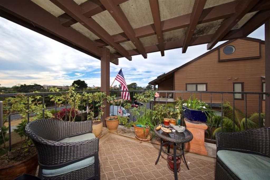 Spacious patio next to master bedroom