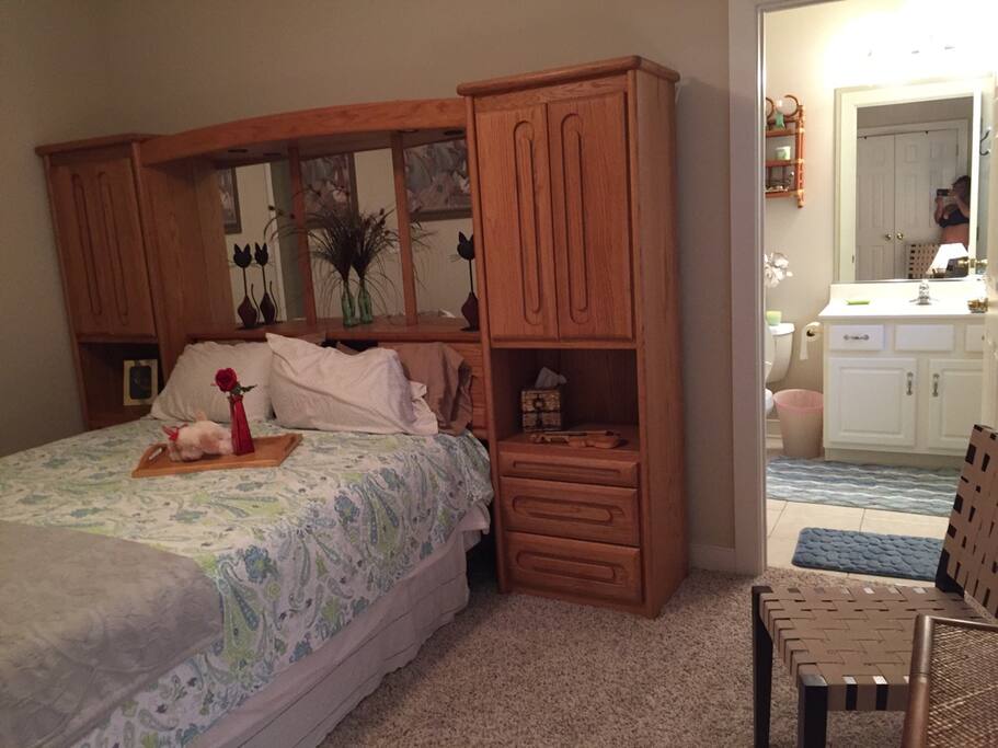 Brown room with bath