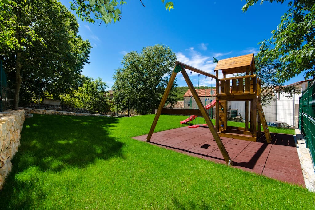 Private, completely fenced children's playground