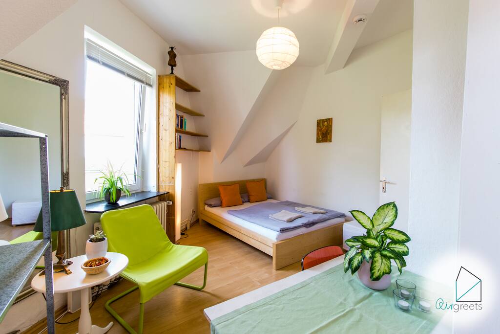 Relax in the comfy double bed after a long day in the city.