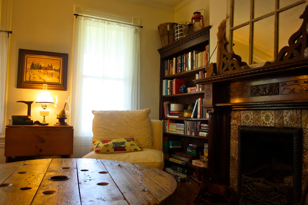 Shared Living Room Space with books and board games