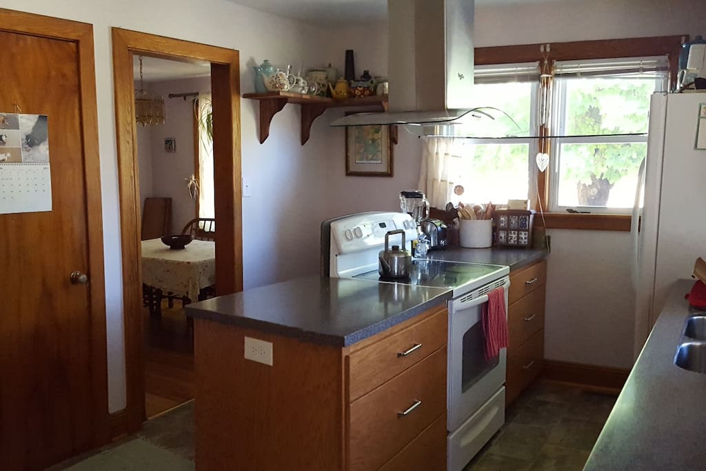 Efficient kitchen also features dishwasher, microwave, and disposal.