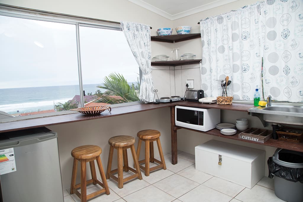 Kitchen area with fantastic sea views