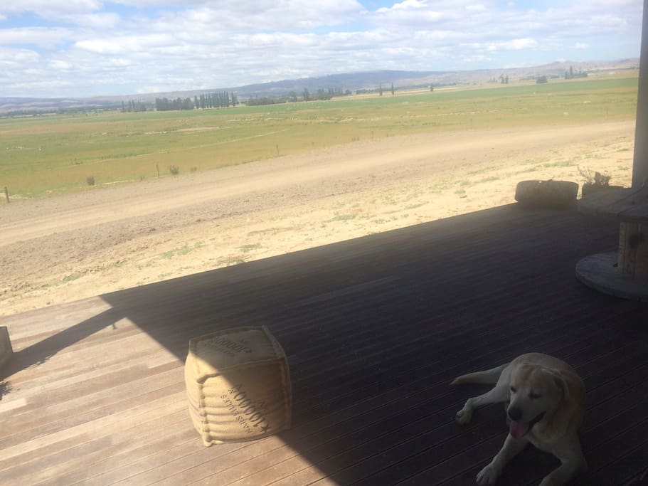 Balcony to the view of the farm