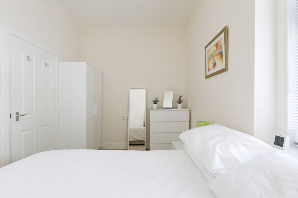 Plenty of storage for all of your belongings. Bedside drawers, a chest and a wardrobe.