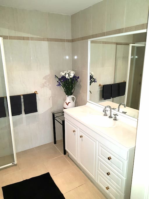 ensuite bathroom and large vanity