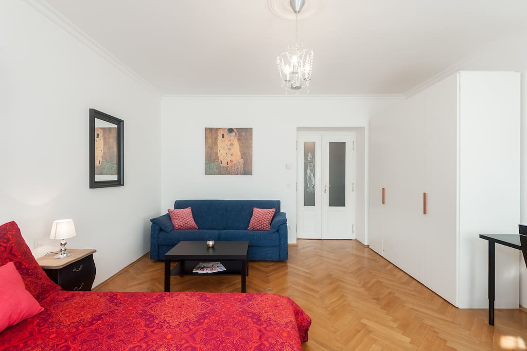 The living room from the windows