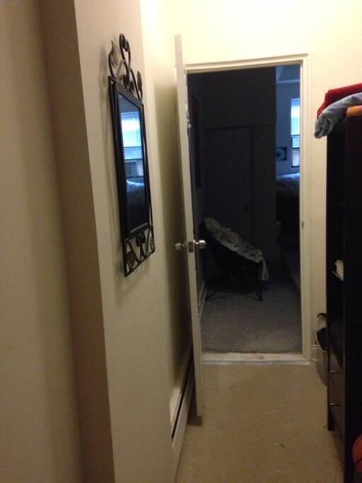 Private Entrance into Room; Bathroom to the right