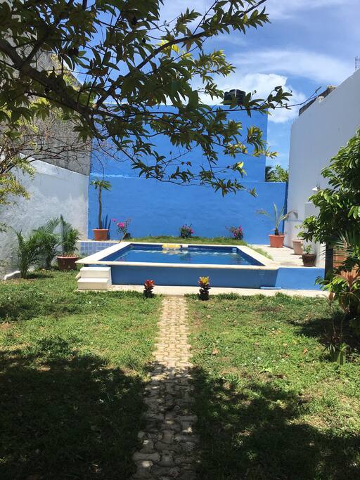 alberca jardin trasero