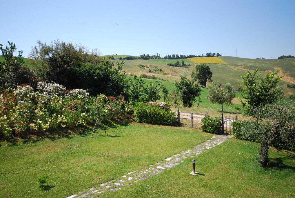 the view from the bedroom upstairs