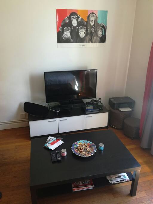 Tv, bluethoot sound system, wifi, scan, and a PlayStation at your disposition!