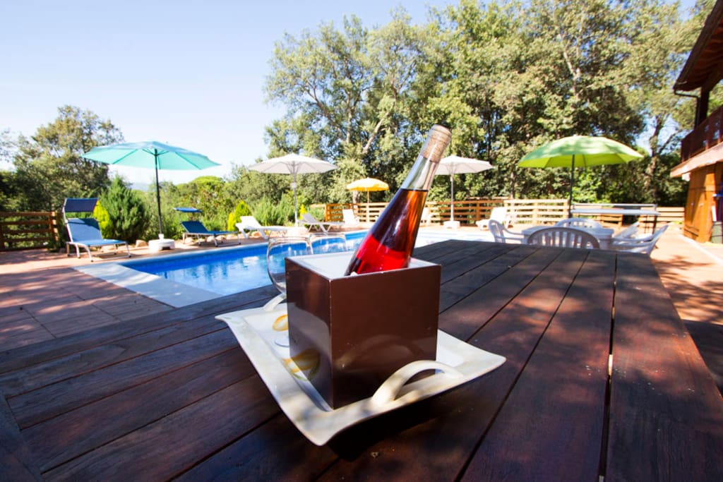 Enjoy cava by the pool