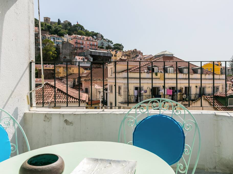 terrace with sitting table for 4
