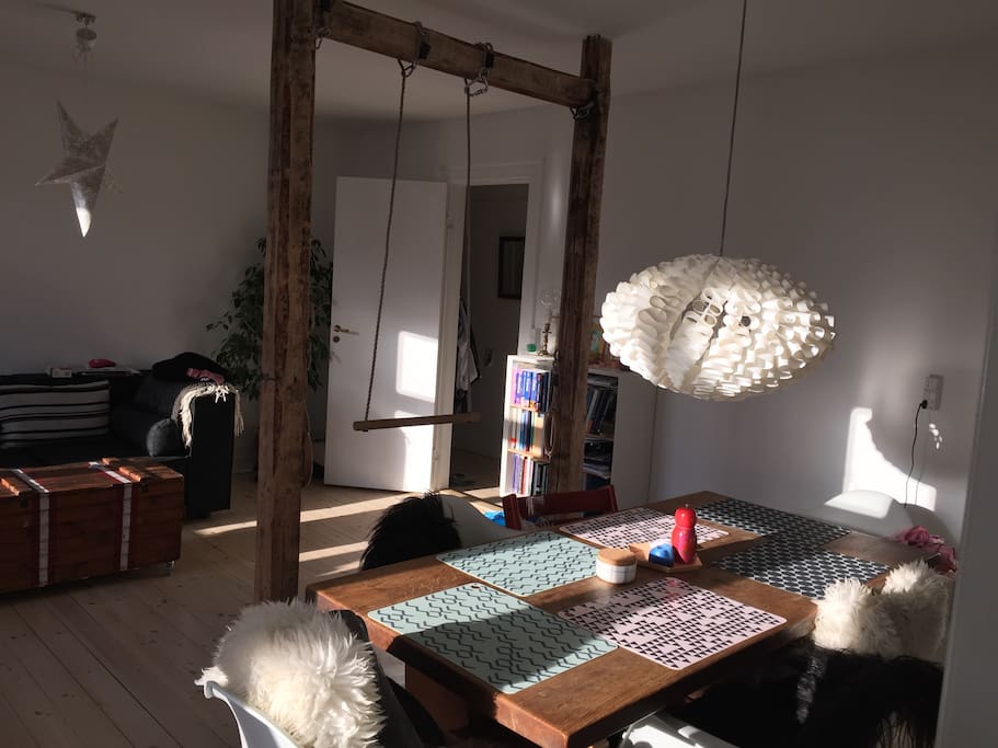 living room and dining table
