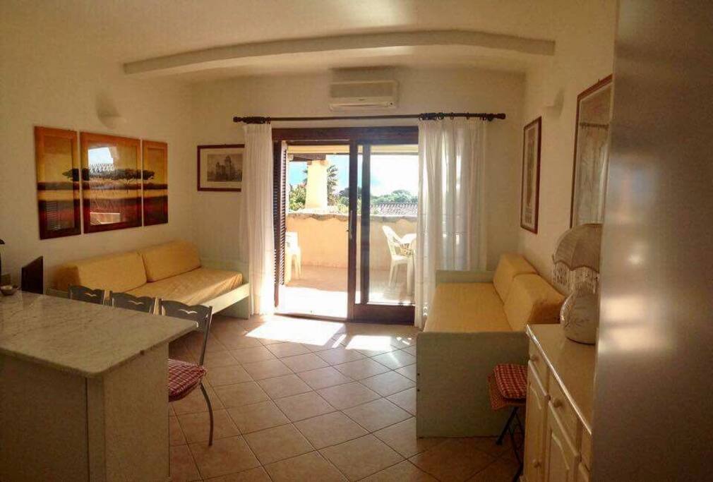 Soggiorno con due divano letto singoli