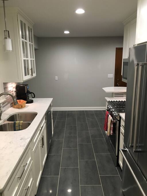 entry and kitchen