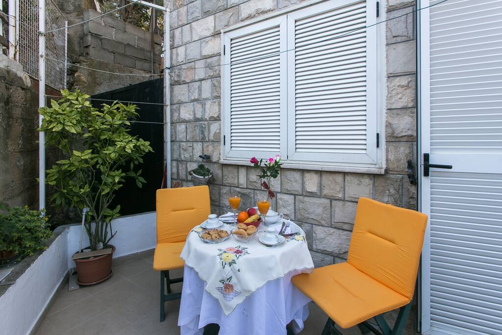 Lovely terrace in front of the apartment