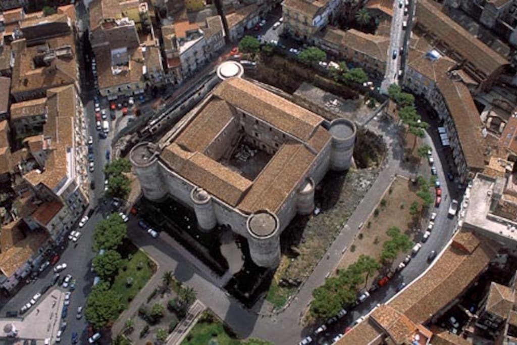 Ursino Castel aerial view.