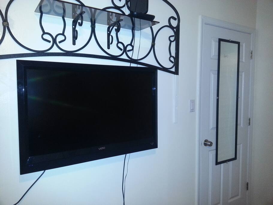 TV - Local Channels and HDMI cable if guest want to connect personal computer.