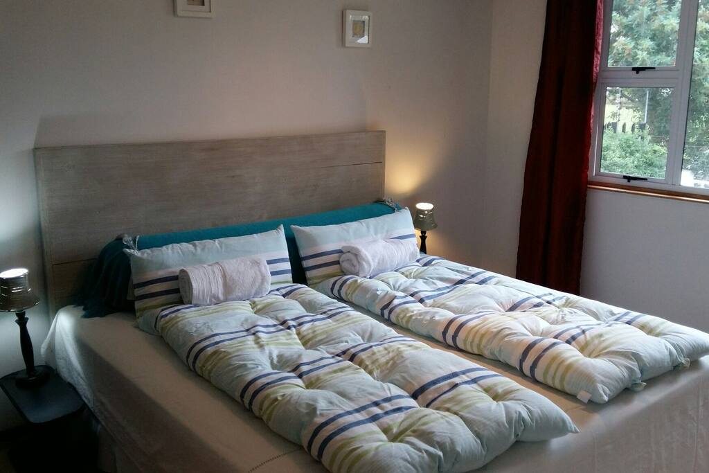 Private airconditioned twin bed bedroom with cupboard facility
