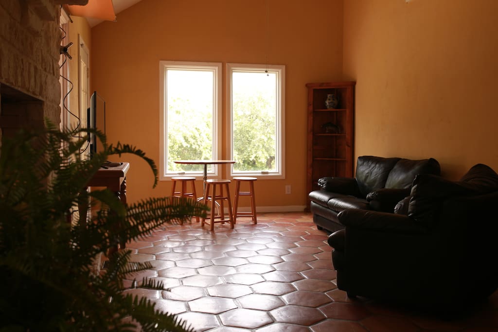 Very peaceful. Just chill and watch TV, a movie or chat with your family.