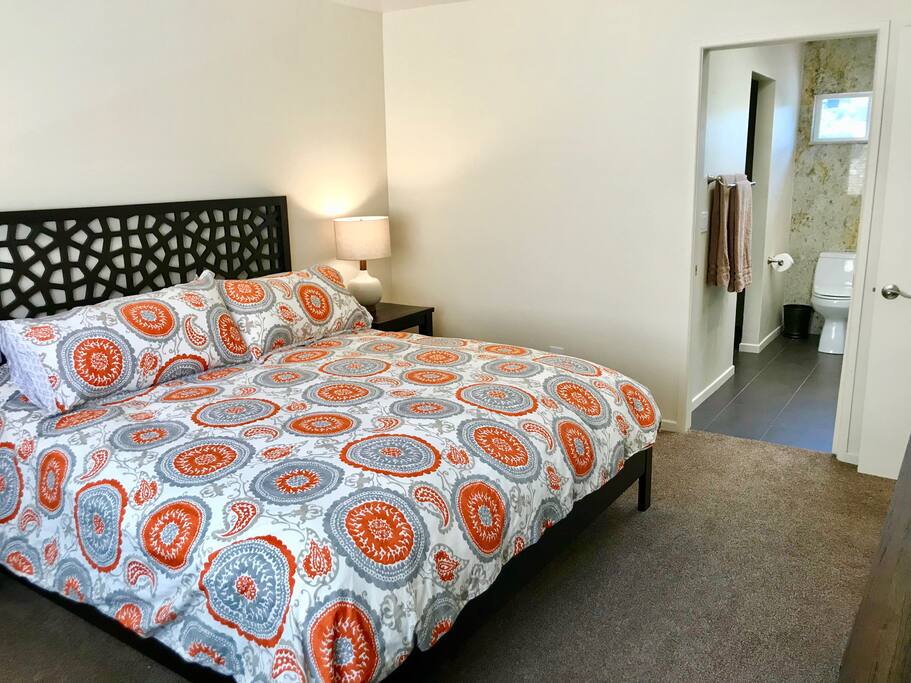 Bedroom with attached full bathroom and huge walk in closet