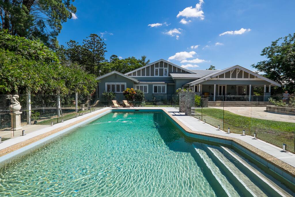 Our pool area and Californian bungalow home
