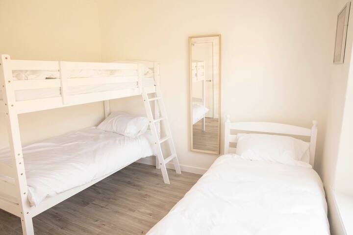 Bunk beds and single bed.