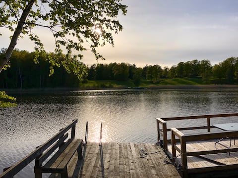 Cottage with lake property about an hour from Stockholm