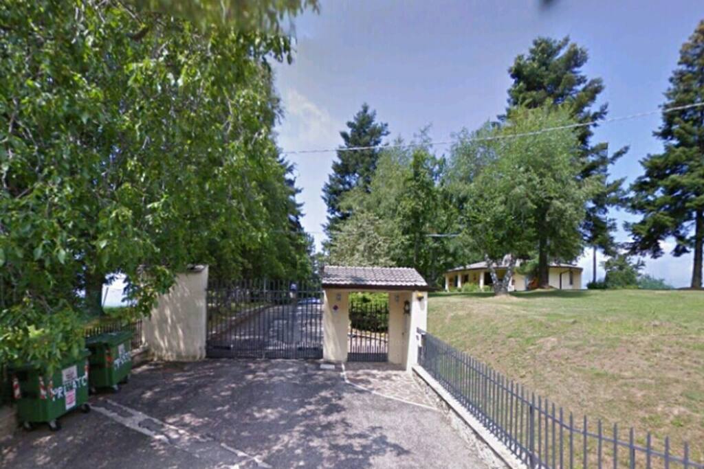The entrance of the complex( private parking lot inside)