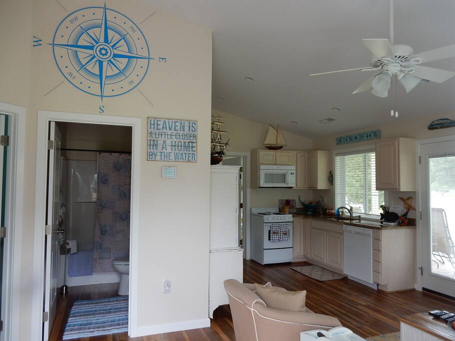 As you enter the front door.