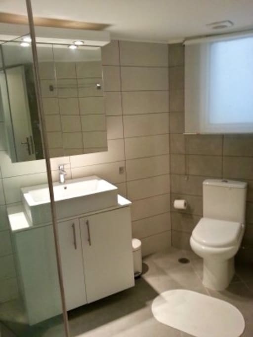 Renovated bathroom with shower